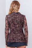 Leopard Print Double Buttons Blazer