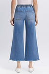 High Rise Drawstring Wide Leg Jeans