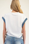 Denim Drawstring Top
