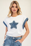 Denim Drawstring Top