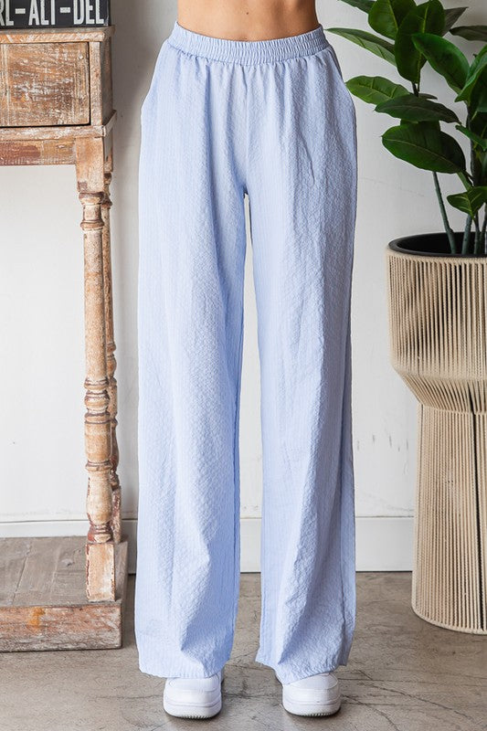 Light Blue Striped Lounge Pants