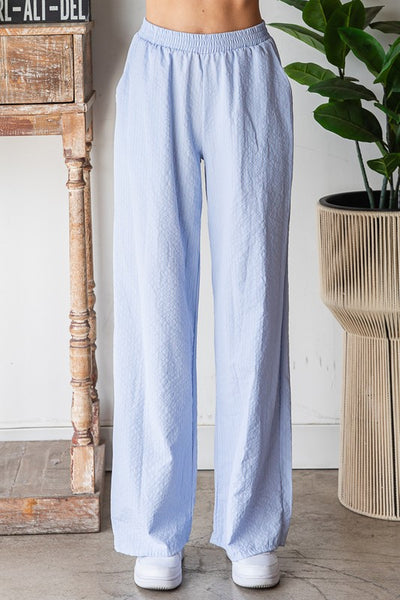 Light Blue Striped Lounge Pants