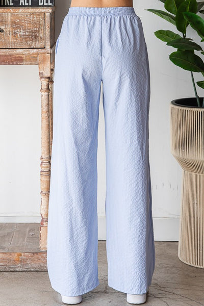 Light Blue Striped Lounge Pants