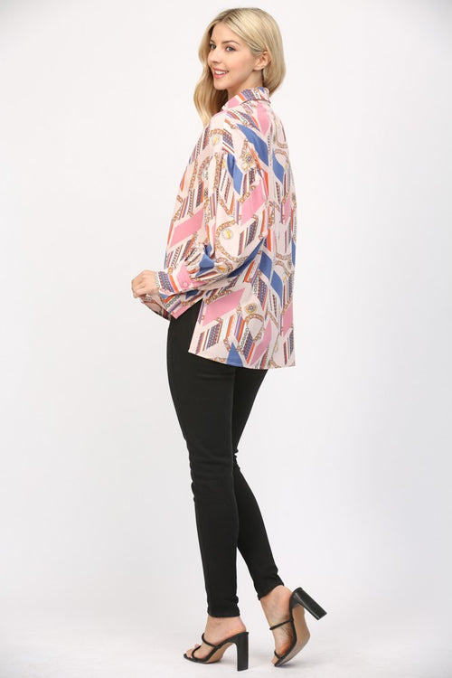 Chain Printed Button Down Shirt