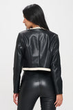 Black Faux Leather Blazer