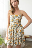 Lemon Print Spaghetti Strap Dress