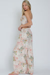 Smocked Floral Tube Top & Maxi Pant Set