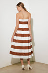 Woven Stripe Tube Midi Dress