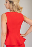 Red Sleeveless Fitted Top