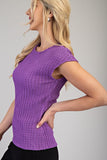 Purple Textured Drop Sleeve Top