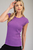 Purple Textured Drop Sleeve Top