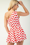 Red One Shoulder Mini Bubble Dress