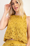 Yellow Cutwork Bubble Top