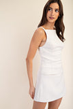 Cream Back Tie Sleeveless Top