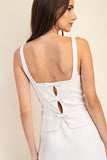 Cream Back Tie Sleeveless Top