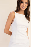 Cream Back Tie Sleeveless Top