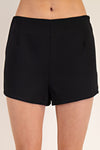 Black Fitted Mini Shorts With Pockets