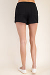 Black Fitted Mini Shorts With Pockets