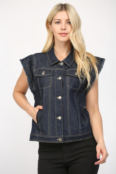 Flutter Sleeve Denim Jacket