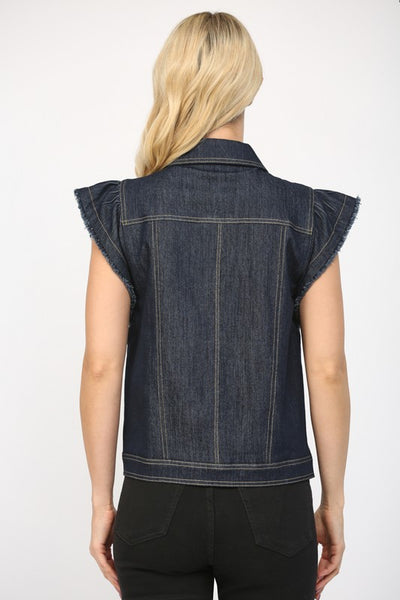 Flutter Sleeve Denim Jacket