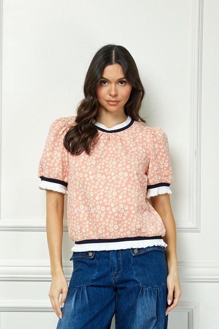 Floral Printed Blouse with Bow Detail