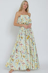 Teal Multi Floral Tube Maxi Dress