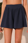 Navy Crepe Swing Shorts