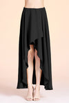 Black Twill Cascade Maxi Skirt