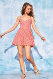 Red Paisley Printed Flowy Dress