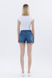 High Rise Drawstring Denim Shorts WIth Pocket Detail