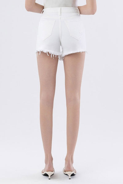 White Tummy Control High Rise Shorts