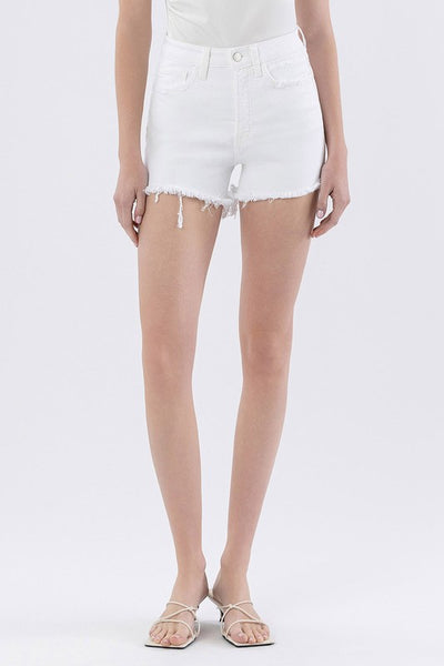 White Tummy Control High Rise Shorts