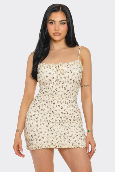 Ivory Flower Mini Dress