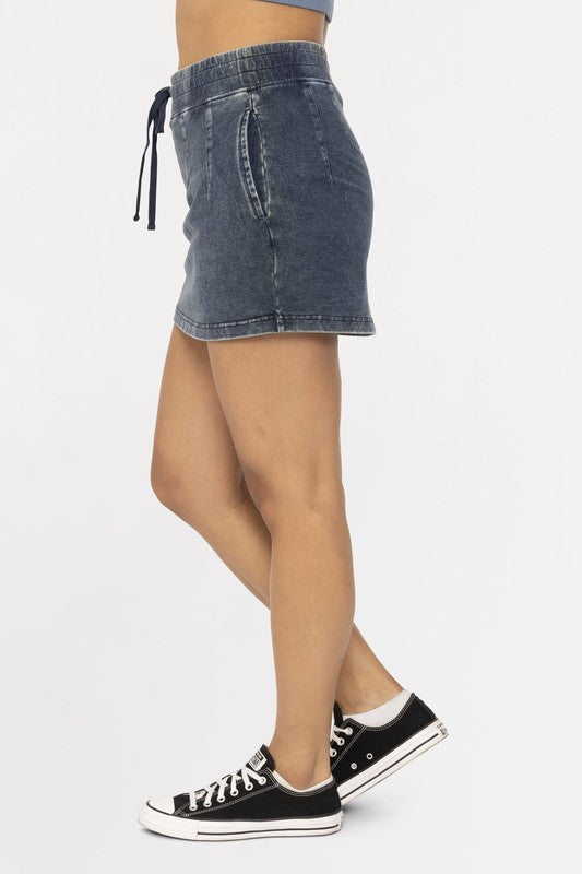 Denim Front Tie Mini Skort
