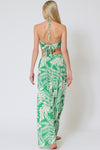 Green Printed Smocked Halter Pants Set