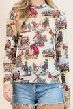 Cowboy Graphic Mesh Shirt