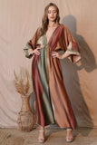 Ombre Satin Kimono Maxi Dress