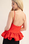 Red Bow Ruffle Balloon Top