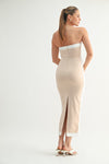 Nude Strapless Midi Dress