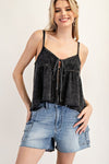 Mineral Washed Front Tie Top