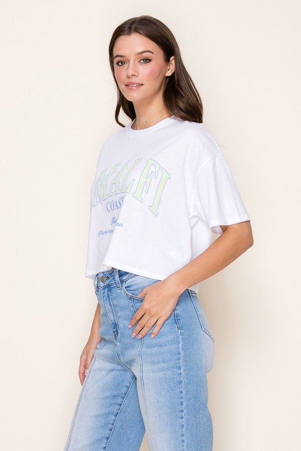 "Amalfi Coast" Graphic Crop Top