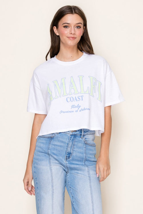 "Amalfi Coast" Graphic Crop Top