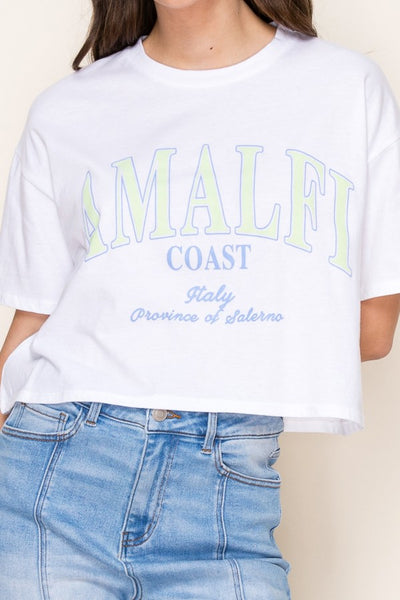 "Amalfi Coast" Graphic Crop Top