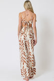 Ivory & Light Brown Floral Top & Pants Set