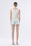 High Rise Striped Patch Pocket Shorts