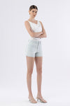 High Rise Striped Patch Pocket Shorts