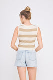 Brown and Cream Striped Tank Sweater