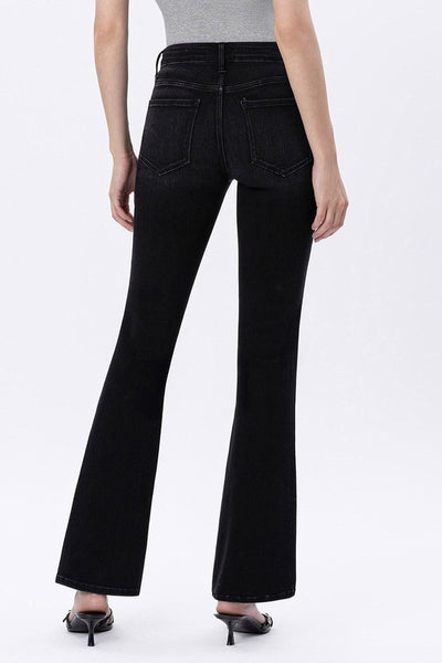 Black Mid Rise Full Length Bootcut Jeans