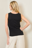 Black Side-Ruched Tank