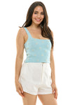 Blue Pearl Embroidered Tank